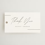 "Simple Lines" - Wedding Favor Tags in Snow by Michelle Taylor - Front