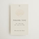 "Simple Seashell" - Wedding Favor Tags in Sand by Hannah Bowman - Front