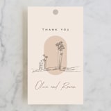 "Sunset Beach" - Wedding Favor Tags in Sand by Owl and Toad - Front