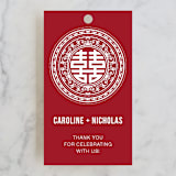 "Double Happiness Seal" - Wedding Favor Tags in Carmine by Lori James - Front