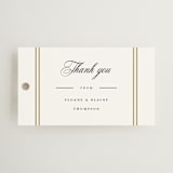"Scripted Striped" - Wedding Favor Tags in Silk by Carolyn MacLaren - Front