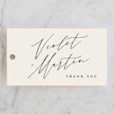 "Violet" - Wedding Favor Tags in Linen by Kelly Schmidt - Front