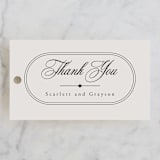 "Capsule" - Wedding Favor Tags in Stone by Everett Paper Goods - Front