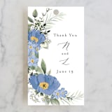 "Botanical Swag" - Wedding Favor Tags in Periwinkle by Susan Moyal - Front