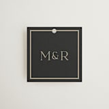 "Timeless Charm" - Wedding Favor Tags in Charcoal by Lucrecia Caporale - Front