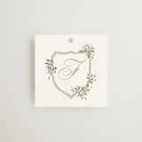 "Monogram in Leaves" - Wedding Favor Tags in Pearl by Leah Bisch - Front
