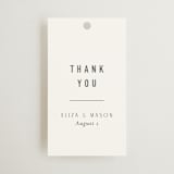 "Minimal Monogram" - Wedding Favor Tags in Granite by Jackie Mangiolino - Front