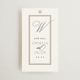 "Elegant Type" - Wedding Favor Tags in Pearl by Leah Bisch - Front