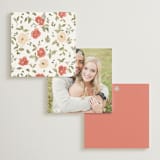 "Roses Crest" - Wedding Favor Tags in Pomegranate by Everett Paper Goods - Back of Card Options
