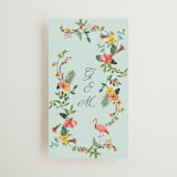"Tropical Crest" - Wedding Favor Tags in Papaya by Susan Moyal - Front