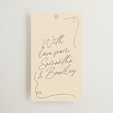 "French Whimsy Script" - Wedding Favor Tags in Champagne by Wallace Design Co. - Front