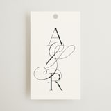 "Initialed" - Wedding Favor Tags in Chantilly by Jessica Williams - Front