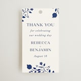 "Pomegranate Floral Frame" - Wedding Favor Tags in Royal by Nam Bourassa - Front