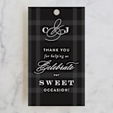 "Wedding Plaid" - Wedding Favor Tags in Obsidian by Jill Means - Front