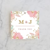 "Floral Vignette" - Wedding Favor Tags in Brass by Kristen Smith - Front