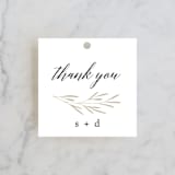 "Gilded Leaves" - Wedding Favor Tags in Classic White by Kelly Schmidt - Front