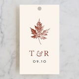"Leaf Print" - Wedding Favor Tags in Rust by Katharine Watson - Front