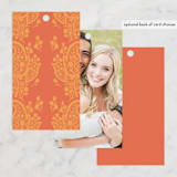 "Heritage Paisley" - Wedding Favor Tags in Tangerine by Kanika Mathur - Back of Card Options