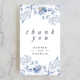 "Poetic Watercolor Flowers" - Wedding Favor Tags in Periwinkle by Qing Ji - Front