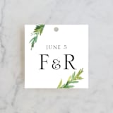 "Simple Pine Branches" - Wedding Favor Tags in Vanilla by Mere Paper - Front