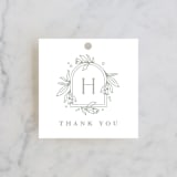 "Simple Crest" - Wedding Favor Tags in Sage by Kristen Smith - Front