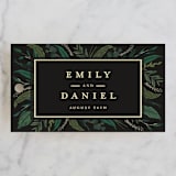 "Emerald Leaves" - Wedding Favor Tags in Midnight by Susan Moyal - Front