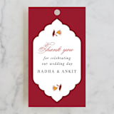 "Jaipur" - Wedding Favor Tags in Ruby by Mansi Verma - Front