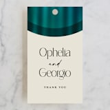 "Spectrum" - Wedding Favor Tags in Teal by Heather Schertzer - Front