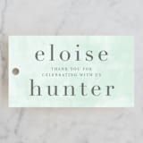 "Caliza" - Wedding Favor Tags in Seafoam by Lauren Chism - Front