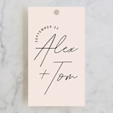 "Aesthetic" - Wedding Favor Tags in Blush by Liz Conley - Front