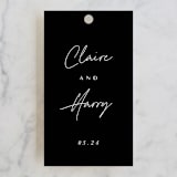 "Gotham" - Wedding Favor Tags in Ink by Ana Sharpe - Front