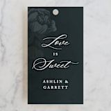 "Peaceful Garden" - Wedding Favor Tags in Deep Sea by Jill Means - Front