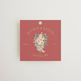 "Ruban en Fleur" - Wedding Favor Tags in Rose by Itsy Belle Studio - Front