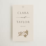 "Floral Border" - Wedding Favor Tags in Champagne by Leah Bisch - Front