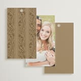 "Floral Border" - Wedding Favor Tags in Champagne by Leah Bisch - Back of Card Options