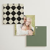 "Holiday Ribbon" - Wedding Favor Tags in Ruby by Jackie Crawford - Back of Card Options
