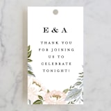 "Peony Floral Frame" - Wedding Favor Tags in Cornflower by Alethea and Ruth - Front