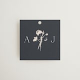 "Floral Monogram" - Wedding Favor Tags in Champagne by Lindsay Megahed - Front