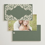"Floral Diamond" - Wedding Favor Tags in Eucalyptus by Katharine Watson - Back of Card Options