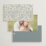 "Embroidered" - Wedding Favor Tags in Dusty Blue by Jen Owens - Back of Card Options