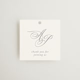 "Regal" - Wedding Favor Tags in Snow by Melinda Denison - Front