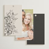 "etched floral" - Wedding Favor Tags in Stone by Phrosné Barwood - Back of Card Options