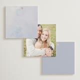 "watercolor flowers crest" - Wedding Favor Tags in Dusty Blue by Cass Loh - Back of Card Options