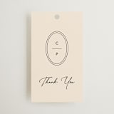 "Script and Monogram" - Wedding Favor Tags in Sand by Carolyn MacLaren - Front