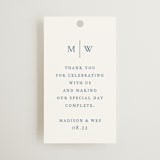 "Align" - Wedding Favor Tags in Dusty Blue by Jennifer Postorino - Front