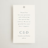 "graceful" - Wedding Favor Tags in Dusty Blue by Jennifer Postorino - Front