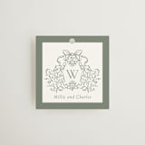 "Ornate sketched frame" - Wedding Favor Tags in Forest by Jackie Crawford - Front
