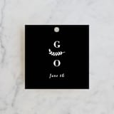 "Olivier" - Wedding Favor Tags in Olive by Bonjour Paper - Front