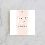 "Single Swath" - Wedding Favor Tags in Blush by Angela Marzuki - Front