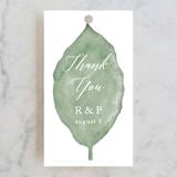 "Painted Leaf" - Wedding Favor Tags in Leaf by Katharine Watson - Front